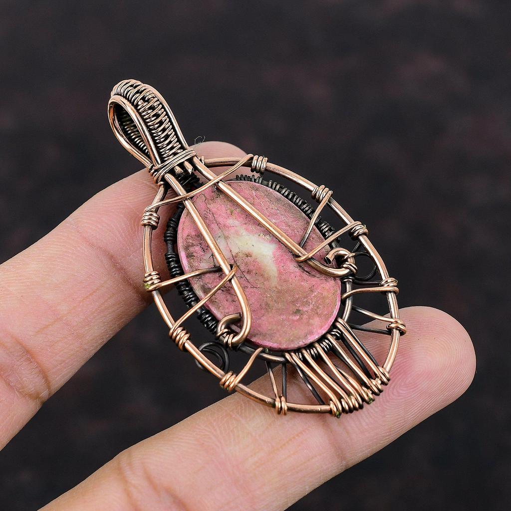 Tree Of Life Thulite Pendant Copper Wire Wrapped Pendant Thulite Jewelry Gemstone Pendant Copper Wire Jewelry Handmade Pendant Wedding Gift