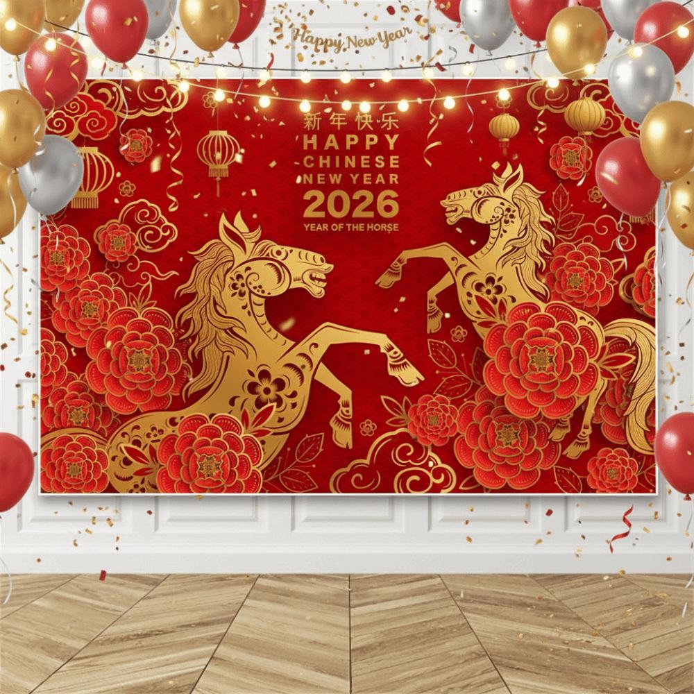 Новый стиль украшение для вечеринки красный золото фотофон традиционный фон трансграничный