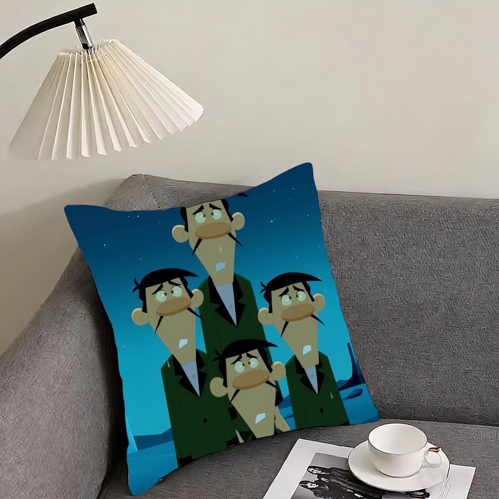 Kwaii Anime The DDaltons Cushion Cover Elegant Comfort Pillowcase Sofa Bed Doublesided Printed Invisible Zipper Home Decor