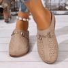 Fashion Shoes Female 2025 New Closed Toe Women's Slippers Fashion Metal Decoration Casual Summer Plus Size Best Seller Flat Slippers