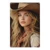 Металлическая табличка D Flat Vintage Cowgirl, западный американский эстетический настенный постер для дома, бара, ранчо