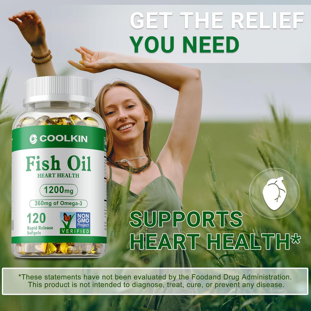 Coolkin - 1200mg Fish Oil Capsules - Heart Health