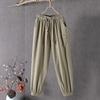 Summer Cotton Linen Harem Pencil Pants Women's Thin Elastic Loose Large Size Casual Capris