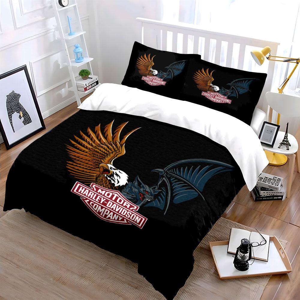 Eagle, bat, Harley-Davidson logo. Bedding sets Duvet cover sets Duvet covers Pillowcases(1*Duvet Cover 2*Pillowcases without duvet insert)