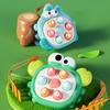 Игровая приставка с кнопками-животными и шнурком Мультяшный Кролик Краб Утка Нажимная Игровая Машинка Развивающая Игрушка-кликер для пальцев Малыша