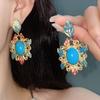 Exquisite Oil Drop Flower Ear Studs Baroque Korean Style Earrings Enamel Flower Earrings  Girls