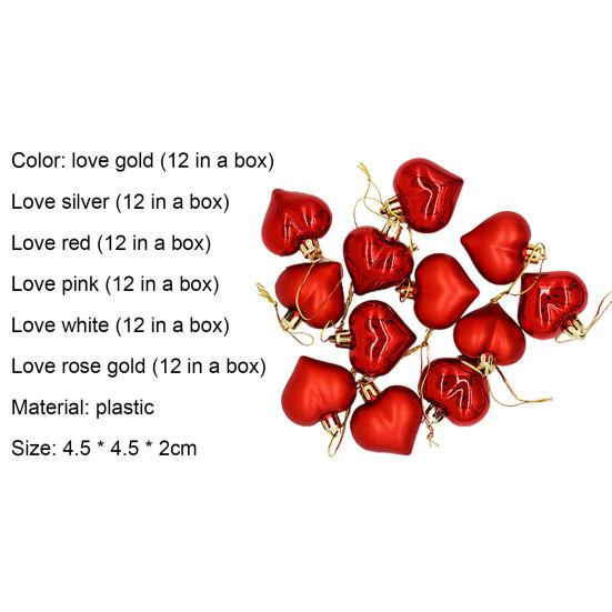 12Pcs Baubles Decorative Fine Workmanship Plastic Christmas Tree Pendant Ball for Hotel