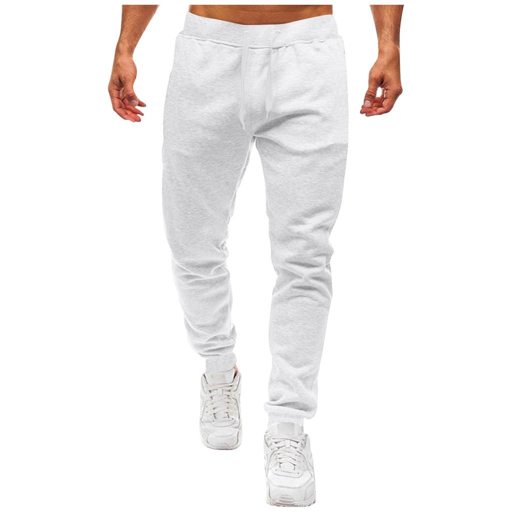 Men's Drawstring Sweatpants Slim Fit Ribbed Casual Sports Pants