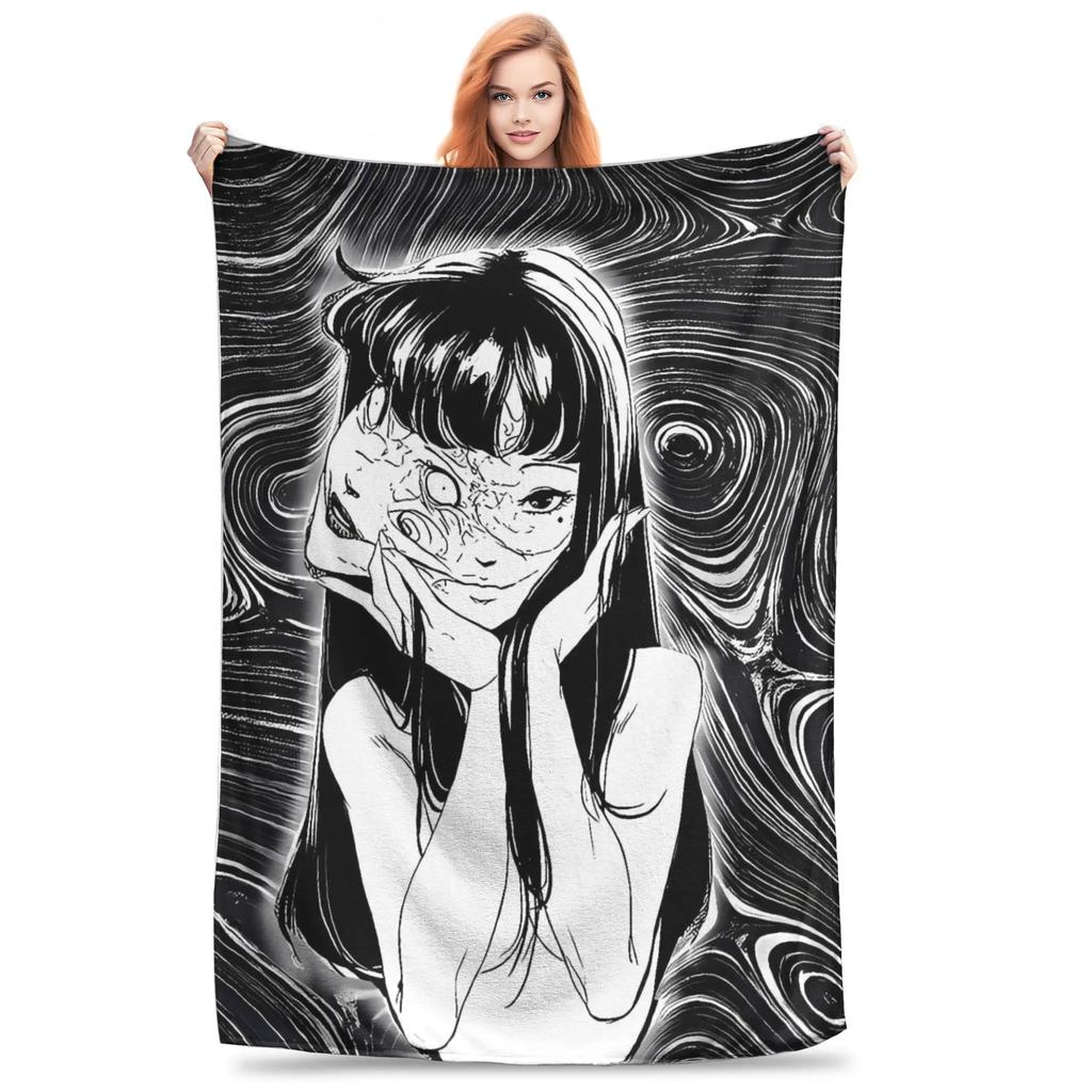 Tomie Junji Ito Blanket  Soft Warm Throws for Winter Bedding Child Couch Chair Pattern Ideal for Bedspread