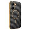 For Xiaomi Poco X7 Pro 5G/Redmi Turbo 4 5G Phone Case Carbon Fiber Textured Electroplated TPU Back Cover