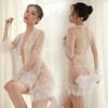 Sex Underwear Mesh Transparent Sexy Lace Pure Desire Cardigan Sex Uniform Temptation Tulle Bathrobe