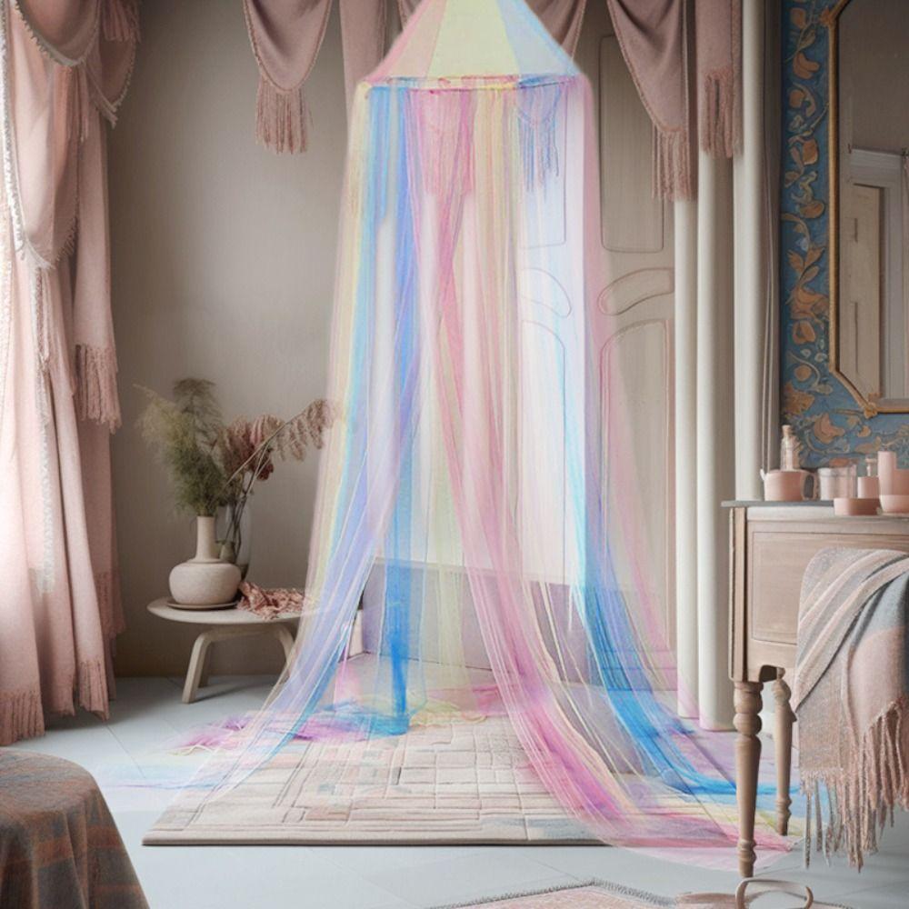 Rainbow Color Dome Mosquito Net Princess Style Bed Tent Room Decor Bed Canopy  Summer