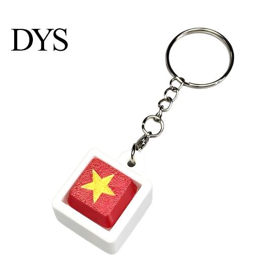 Tactile Mechanical Switch Clicker Five-Star Red Flag Keyboard Fidget Toy, 3D Printed Decompression Button Fun Desk Toy for Stress Reduction Keychain,