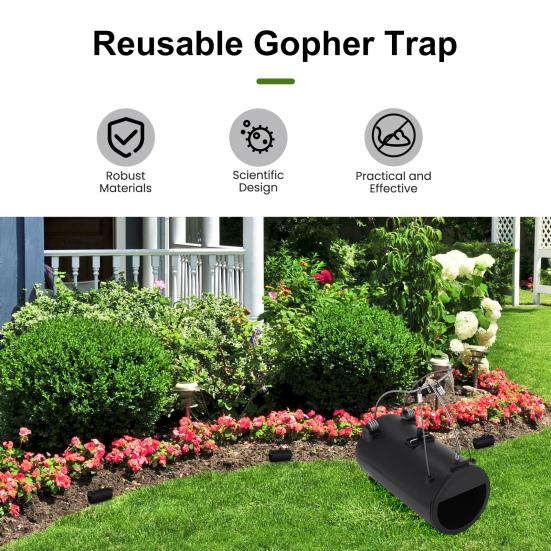 Ловушка для сусликов, легко устанавливаемая, устойчивая к погодным условиям, многоразовая, прочная, для сада, газона, фермы, слепышей, крыс, грызунов, туннельная ловушка-ловушка