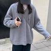 Solid Color Hooded Sweater Women Loose Gentle Style Handsome Vintage Hooded Sweater Top Autumn and Winter
