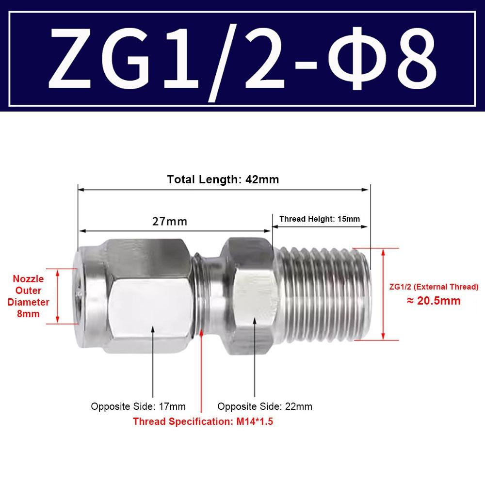 1 шт. Трубный соединитель из нержавеющей стали 304 Метрический фитинг ZG для масла, воды, газа