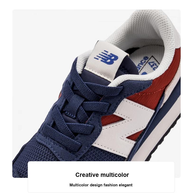 New Balance Nb 237 Универсальные детские повседневные кроссовки с низким верхом Детские кроссовки Красный Синий PH237TR