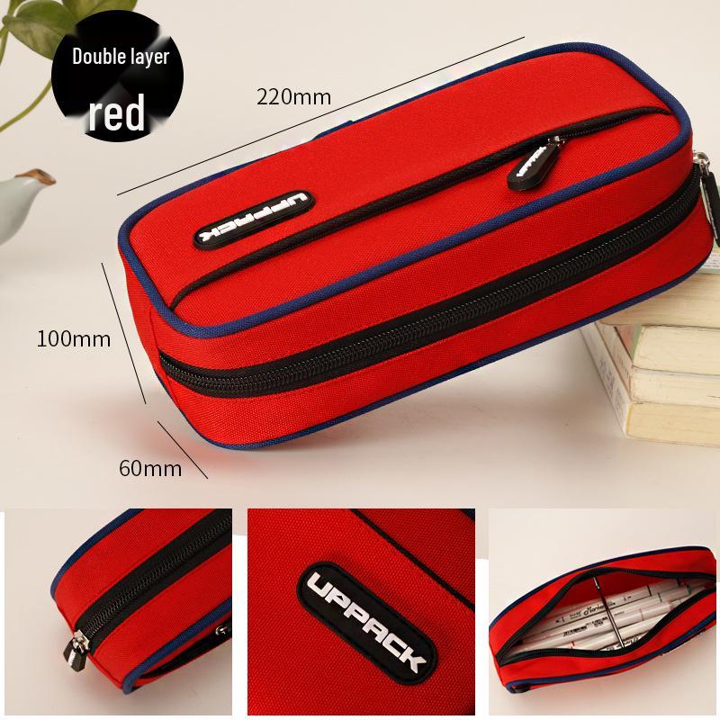 Минималистичный двухслойный пенал большой вместимости для учеников начальной школы - Дизайн, вдохновленный интернет-знаменитостями