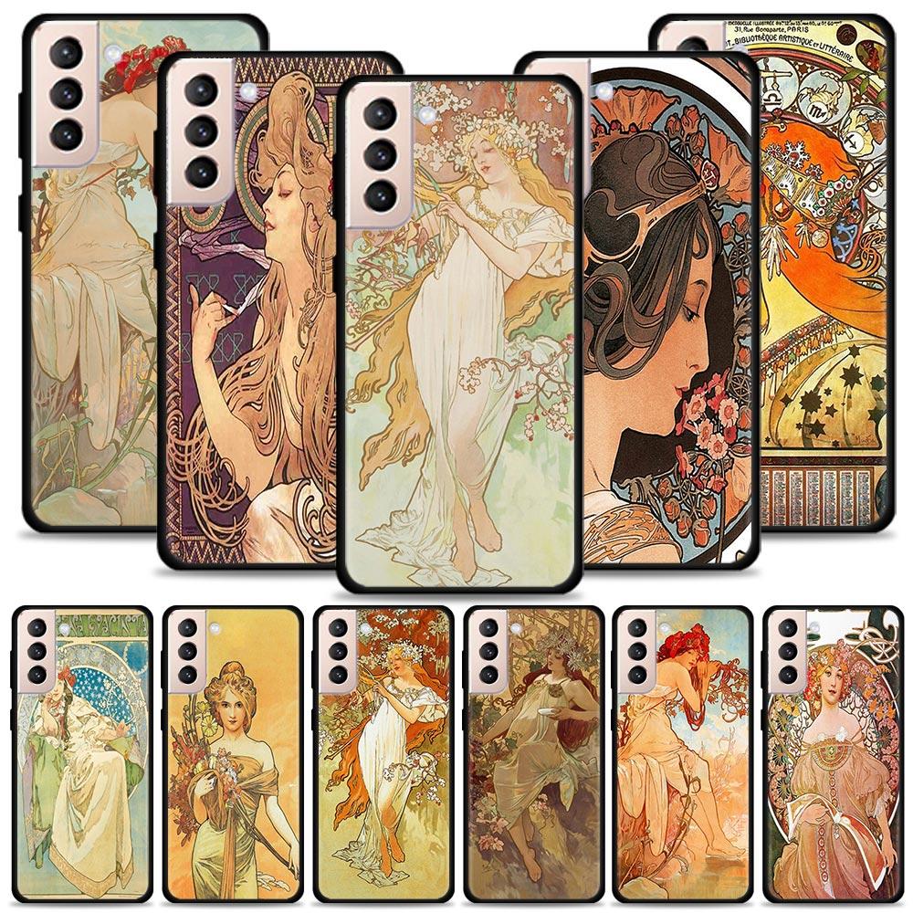 Чехол для Samsung Galaxy S21 S20 S10 S9 S8 Plus Ultra 5g S10lite S10e S7edge S20 S21 Fe, художественный постер, Альфонс Муха, тонкий