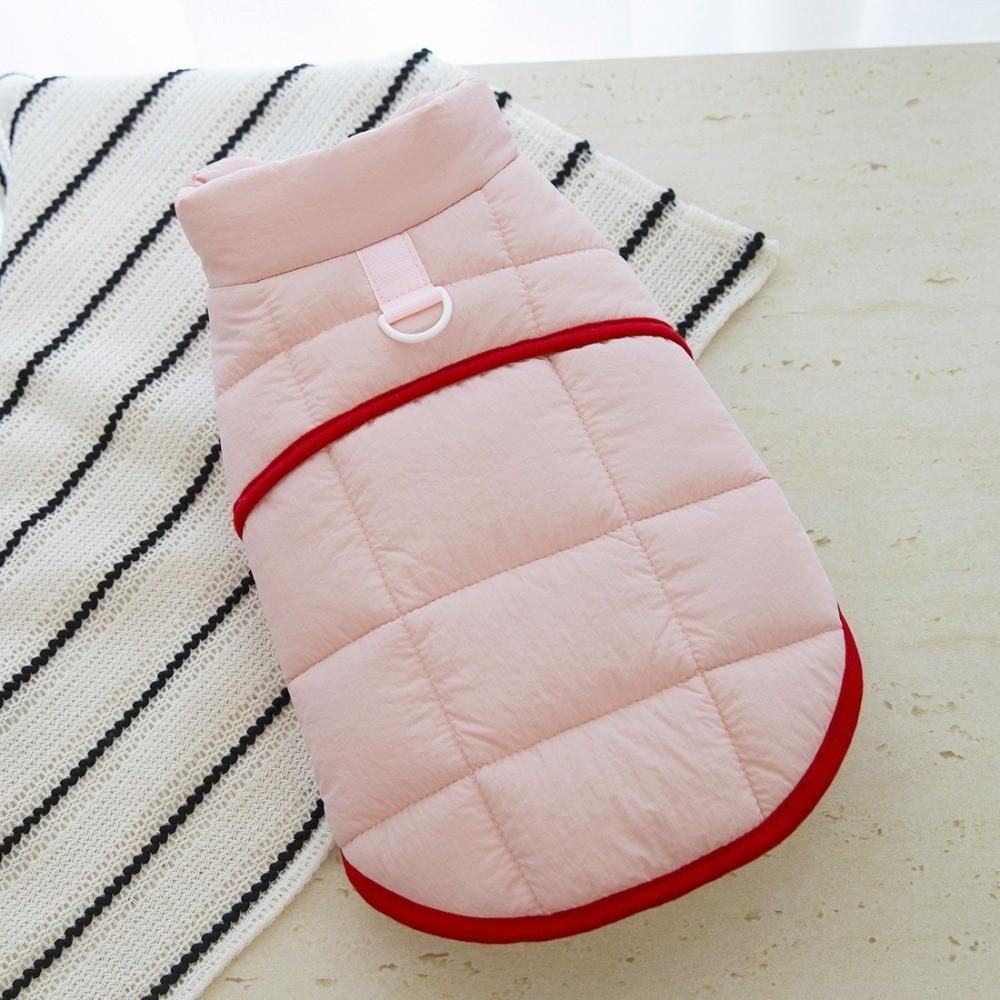Solid Color Padded Dog Coat Soft Pet Outerwear Coat Cute Small Dog Clothes for Small Dogs