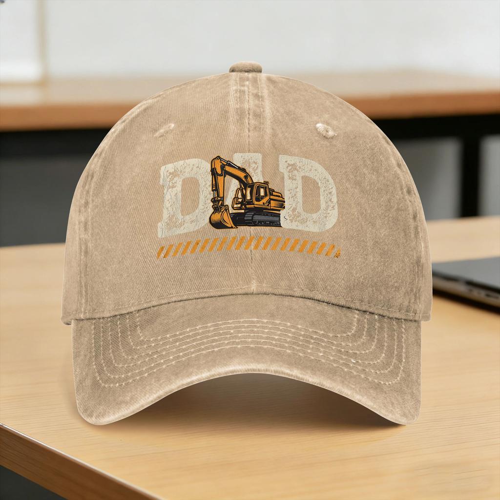 Excavator Dad Fathers Day Construction Father Birthday Casual Baseball Cap Trucker Hat High Quality Fashion Baseball Caps