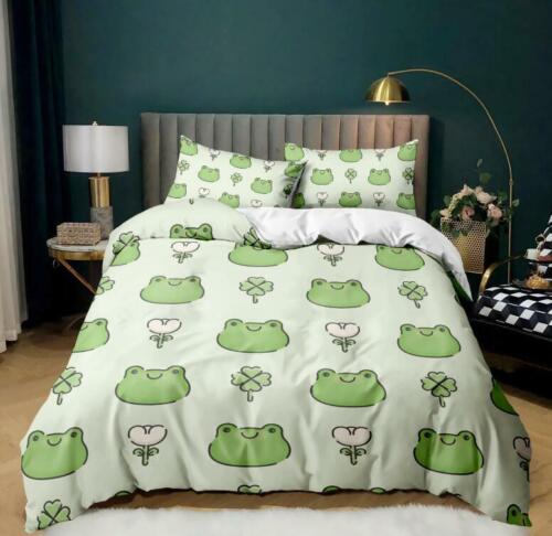 Одеяло серии Cute Frog, набор пододеяльников, наволочка, односпальная двуспальная кровать размера «queen-size»