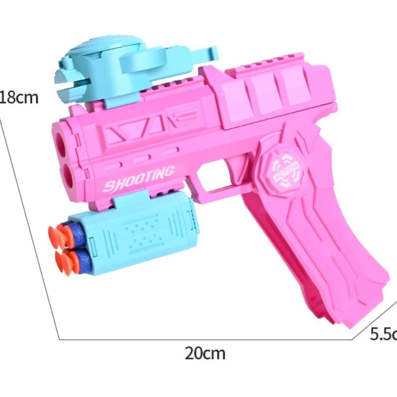 Игрушечный пистолет для детей, идеально подходящий для интерактивных игр-стрелялок в помещении и на открытом воздухе с мягкими пулями и летающими дисками. Подарки для детей.