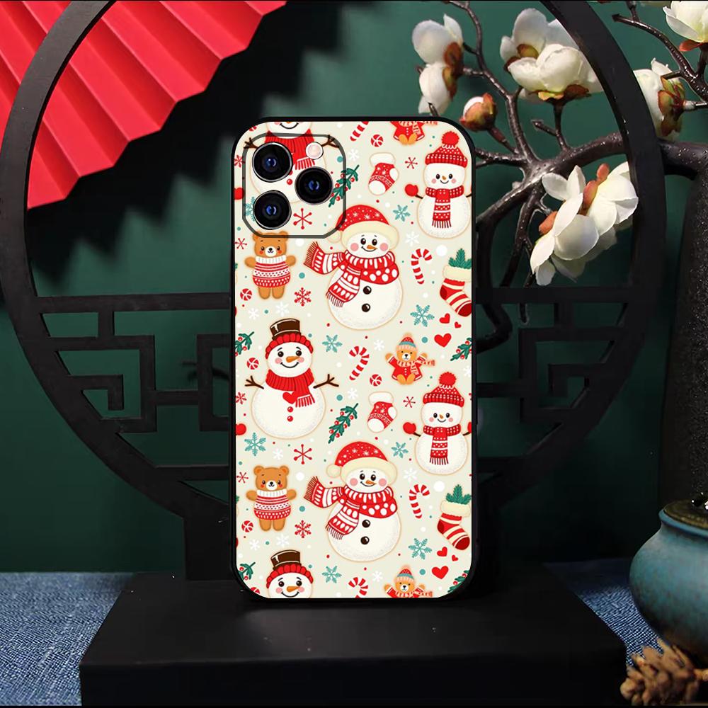 Рождественский Санта-Клаус Снеговик Чехол для Телефона Для IPhone 17 Pro Max 16 15 14 Pro Max 13 11 X Xs Xr 8 7Plus Силиконовый Чехол