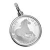 Pt999 Pure Platinum Coin Pendant Tuvalu Horse Elizabeth Pt850 Simple Frame Engraved [SPERANZA] 1/10oz