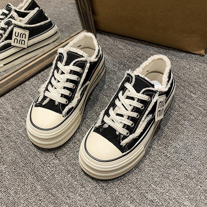 Баотоу кеды женские летние для улицы студенческие универсальные парусиновые туфли без каблука ленивые кеды платформа инс нищий