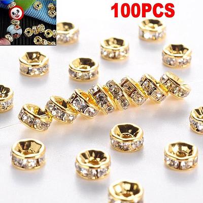 100шт 6мм 8мм DIY Кристалл Rhinestone Rondelle Spacer Бусины для изготовления ювелирных изделий