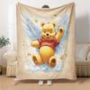 Winnie Pooh Angel Flannel Blanket Super Soft Warm Cozy Blanket For Sofa Bed Office Travel Allseason Home Decor Gift
