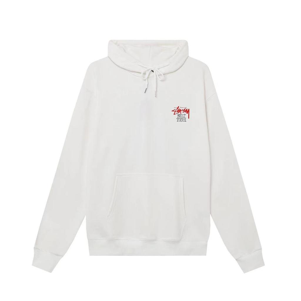 Stussy 2025 Новая весна и осень свободная толстовка большого размера с принтом медведя из хлопка с капюшоном для пары