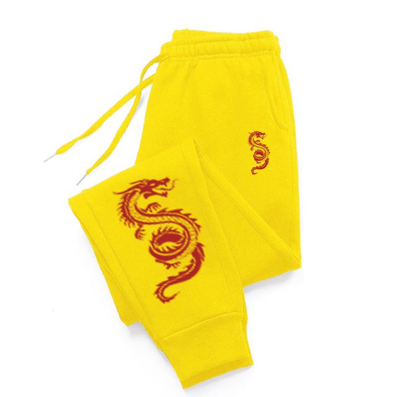 Red Dragon Design Joggers Warm Pocket Pants Woman Autumn Fashion Women Pant Warm Drawstring Woman Clothing