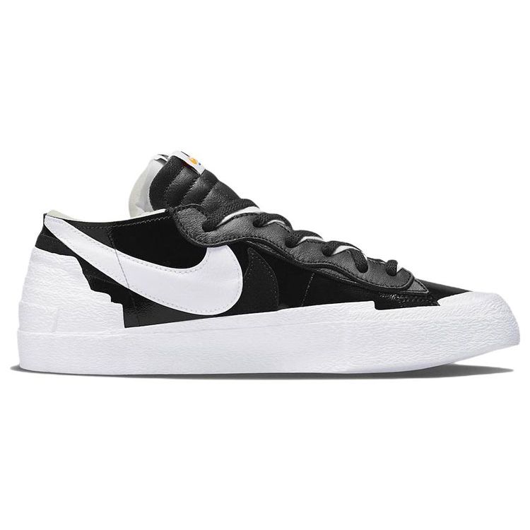 Nike Черные лакированные кроссовки унисекс Sacai x Blazer Low White DM6443-001