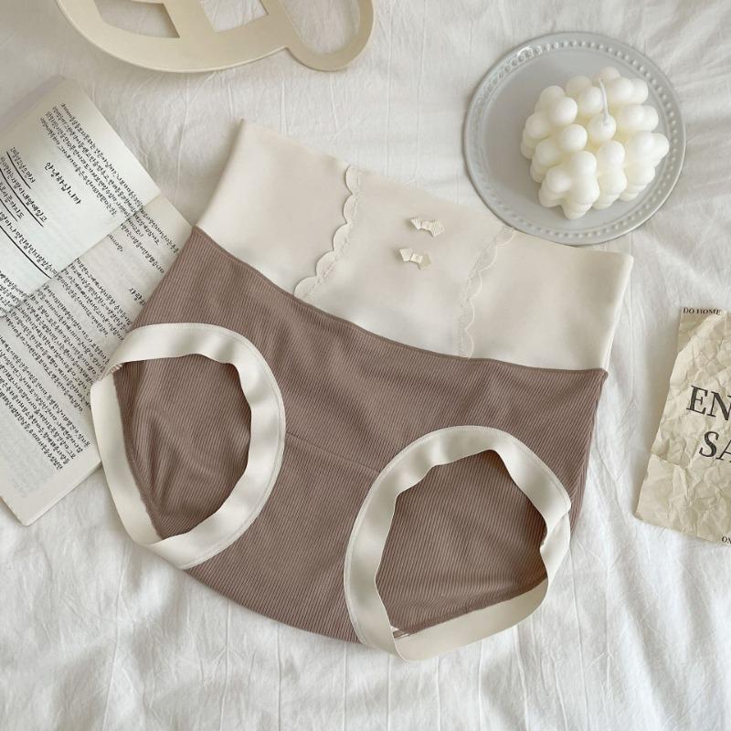 Осенне-зимнее эластичное хлопковое нижнее белье Простые бесшовные расширенные трусы с высокой талией, утягивающие приподнятые ягодицы, дышащие женские треугольные трусики