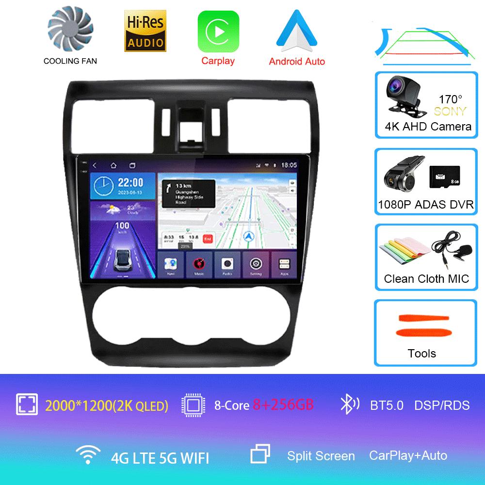 Android 14 Video Player Car Stereo Radio For Subaru Forester 4 SJ XV 2012-2015 4G Multimedia Navigation GPS Carplay 360 Camera