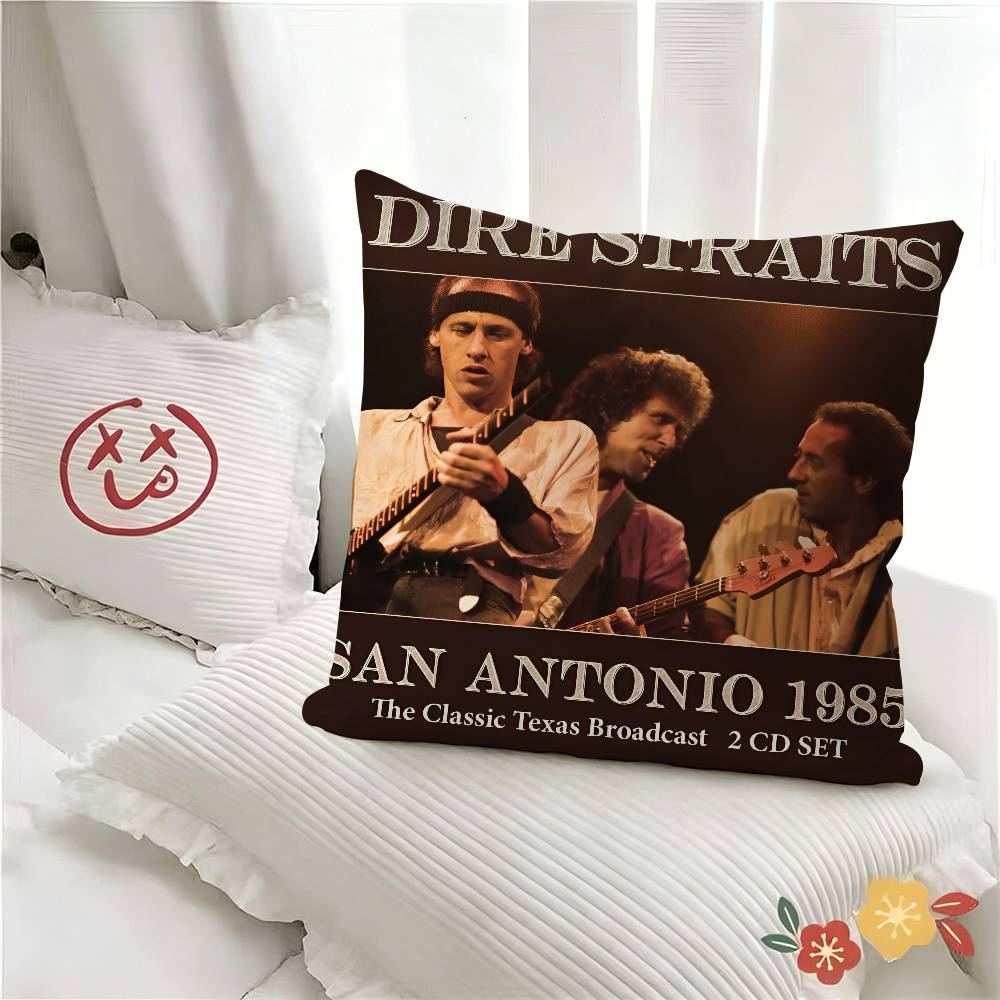pc Classic Band Dire Straits Pillow Case Fashion Square Pillowcase Bedroom Sofa Room Ins Decoration Leisure