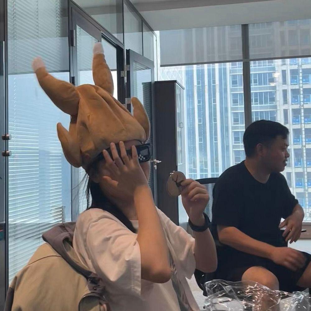 Chicken For Men Women Plush Toy Caps Performance Hat Drumsticks Hats Cosplay Shark Hat Animal Hat