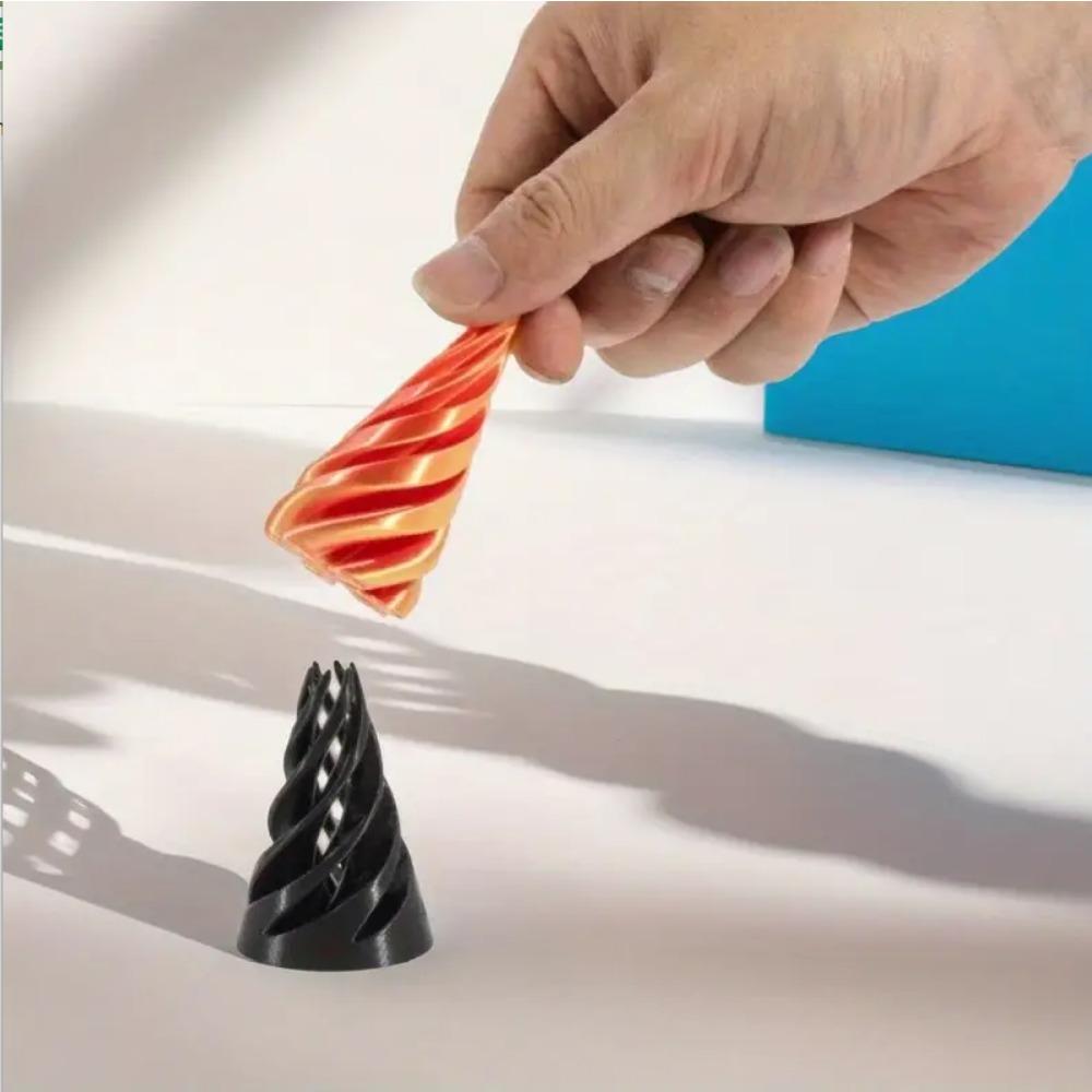 2025 3D Printed Spiral Cone Toy Impossible Pyramid Passthrough Sculpture Pass Through Pyramid Toy Mini Vortex Thread Illusion