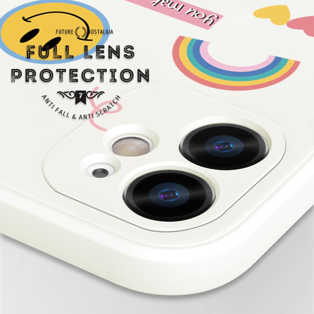 Чехол для телефона с мультяшным красочным узором, квадратный, жидкий, силикон, TPU, полное покрытие, противоударный, защитный чехол для камеры Huawei Honor Vivo