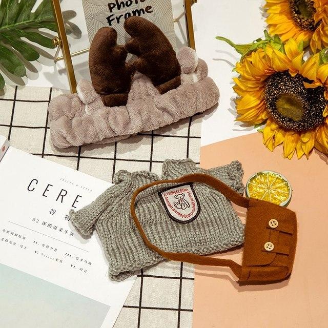 Аксессуары для кукол Lalafanfan Cafe Duck, одежда Kawaii Duck с одеждой, плюшевые игрушки, мягкая повязка для волос, подарок для девочек