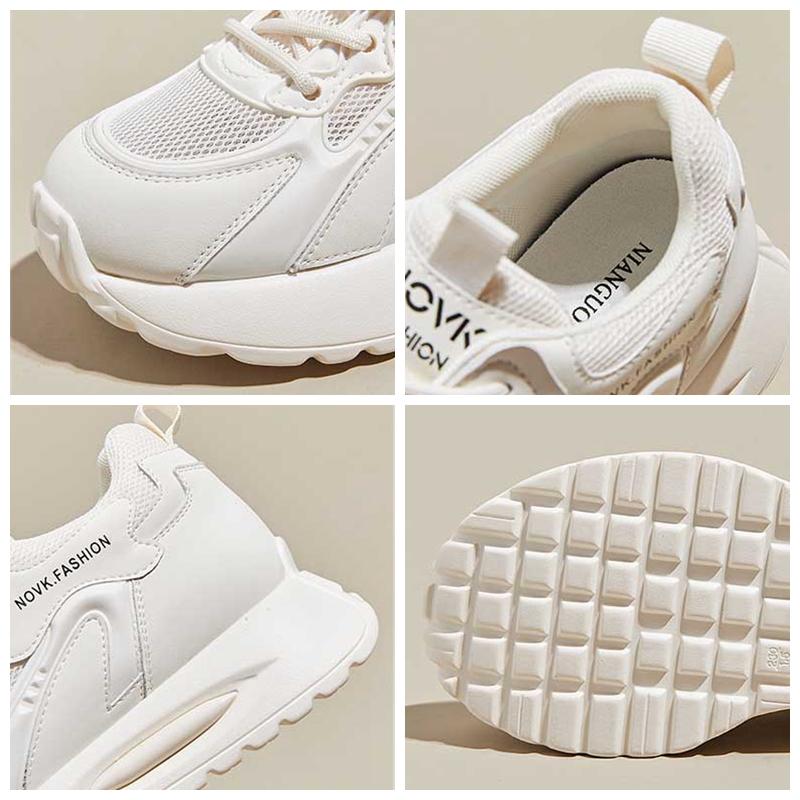 Fujin 5,5 см сетчатые синтетические кожаные кроссовки на платформе на вулканизированной танкетке на массивной танкетке, повседневная дышащая летняя модная обувь