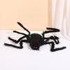 Halloween Long-haired Black Spider Plush Prop for Indoor/Outdoor Decoration