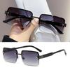 Korean Fashion Aviator Sunglasses For Men And Women Metal Small Square Frame Gradient Lens Shades Glasses Outdoor UV Resistance