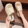 Женские тапочки, летние новые роскошные сандалии, женские дизайнерские тапочки на толстой подошве с квадратным носком, женские шлепанцы Zapatos