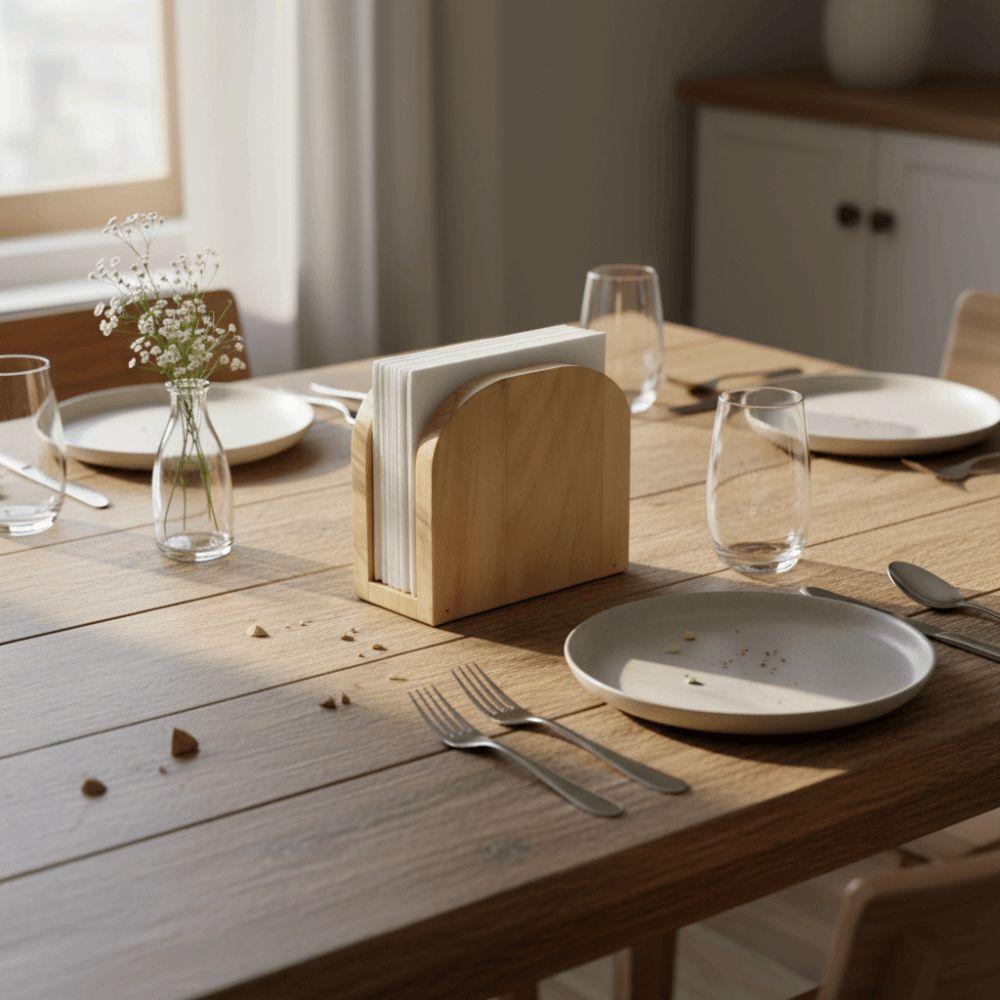 Upright Design Wooden Tissue Holders Solid Wood Wood Paper Box Napkin Storage Racks House Party
