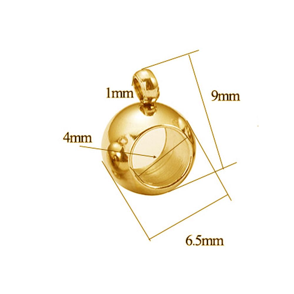 10pcs Stainless Steel Spacer Beads Pendant Charms Clasps Gold Color Bail Beads for DIY Jewelry Making Findings Hole 2-4mm Beads
