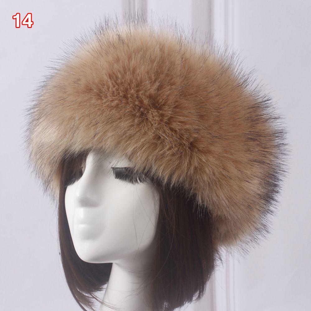Outdoor Earwarmer Winter Thick Fluffy Faux Fur Women Russian Cap Headband Hat