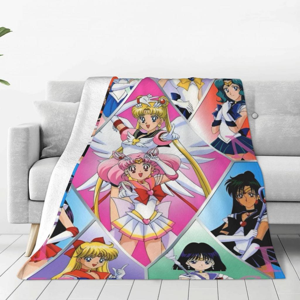 S-Sailor M-Moon Anime Blanket Quality Warm Throw Blanket Winter Picnic Outdoor Comfortable Bedspread